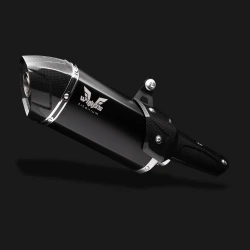 Black titanium exhaust with gloss carbon