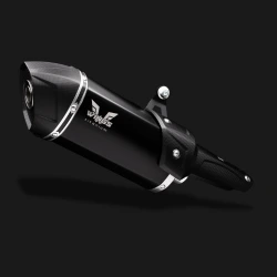 Black titanium exhaust with matte carbon